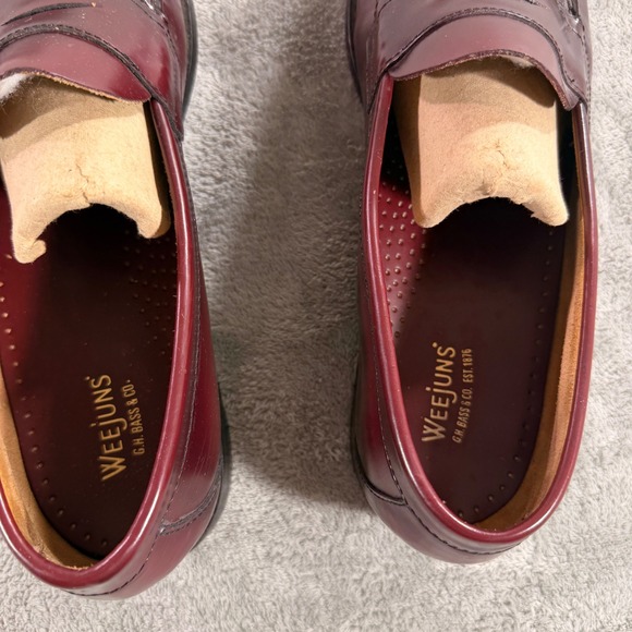 G.H. Bass Weejuns Penny Loafers Mens 11.5 Burgundy Leather Slip On 10949 main image 11